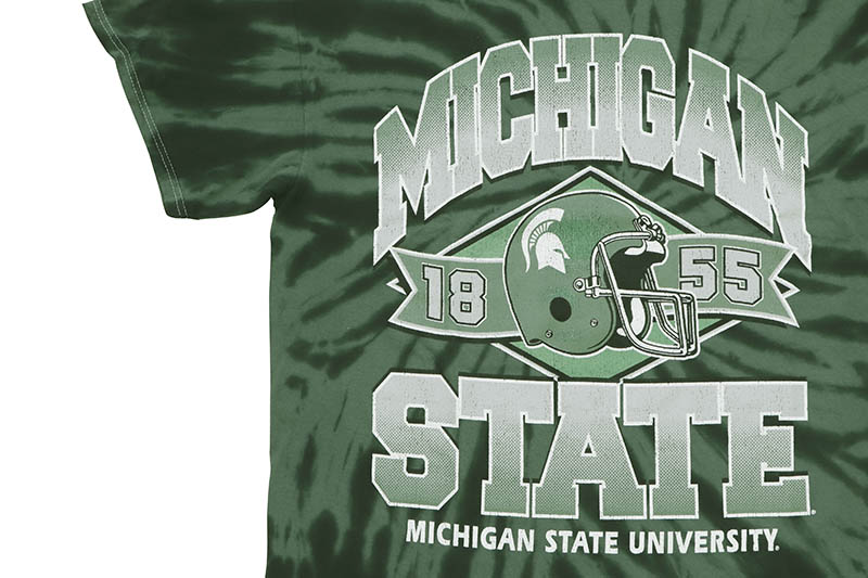 '47 MICHIGAN STATE SPARTANS VINTAGE TUBULAR S/S T-SHIRT (552905:FOREST TWISTER TIE-DYE)