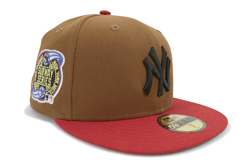 NEW ERA NEW YORK YANKEES 59FIFTY FITTED CAP (2000 SUBWAY SERIES CUSTOM SIDE PATCH/GREEN UNDER VISOR/PEANUT SCARLET)