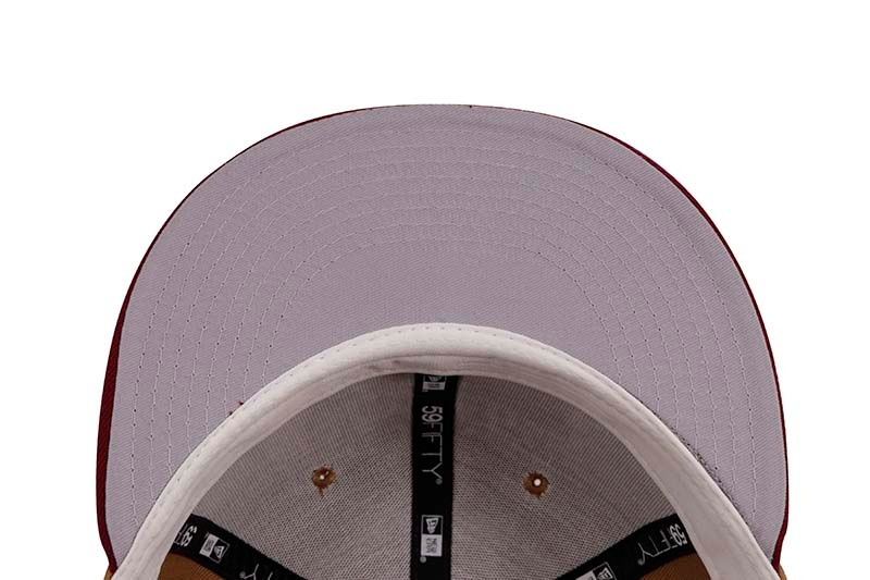 NEW ERA KINSTON INDIANS 59FIFTY FITTED CAP (GREY UNDER VISOR/WHEAT CARDINAL)