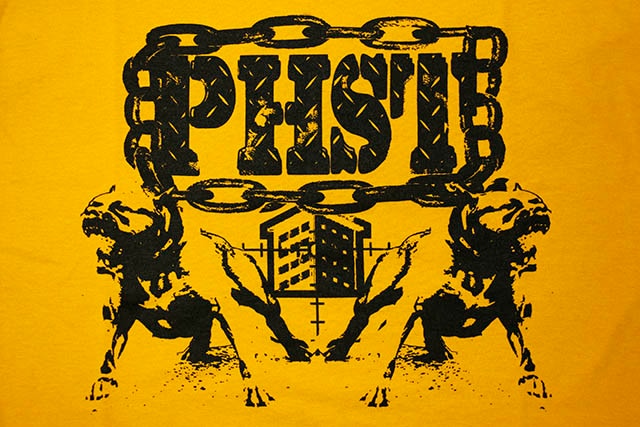 PUBLIC HOUSING SKATE TEAM PITBULL L/S T-SHIRT (YELLOW GOLD)