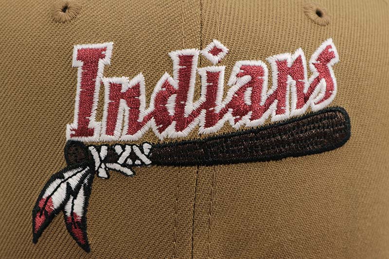 NEW ERA KINSTON INDIANS 59FIFTY FITTED CAP (GREY UNDER VISOR/WHEAT CARDINAL)