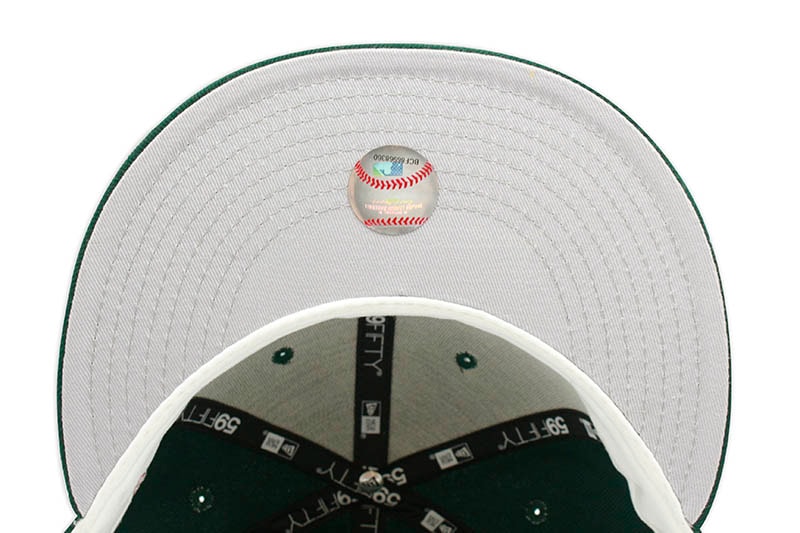 NEW ERA OAKLAND ATHLETICS 59FIFTY FITTED CAP (1989 WORLD SERIES SIDE PATCH/GREY UNDER VISOR/DARK GREEN)