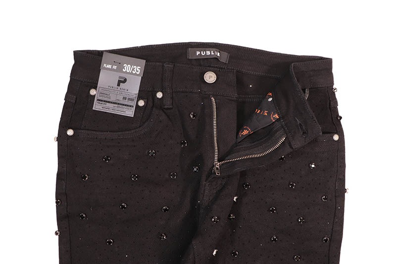 PUBLIK DENIM FLARE FIT JEAN (KD2577:JET BLACK)