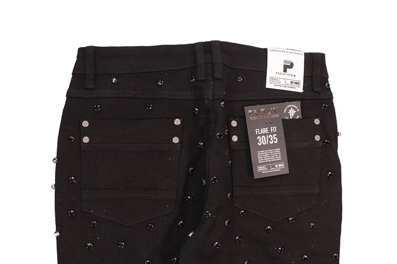 PUBLIK DENIM FLARE FIT JEAN (KD2577:JET BLACK)
