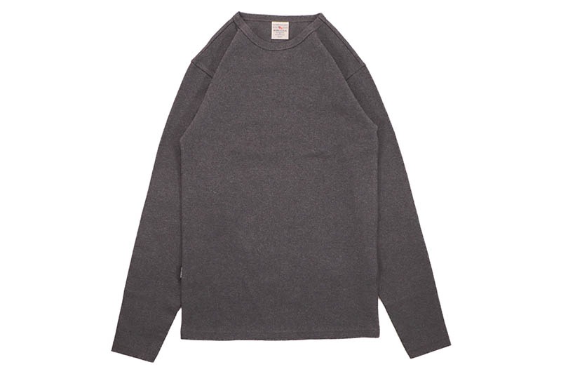 AVIREX DAILY RIB L/S CREW NECK T-SHIRT (783-4930019-410:CHARCOAL) 6153481-019