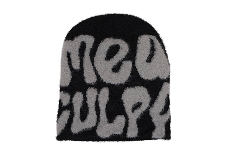 MEA CULPA FUR BEANIE (BLACK GREY)