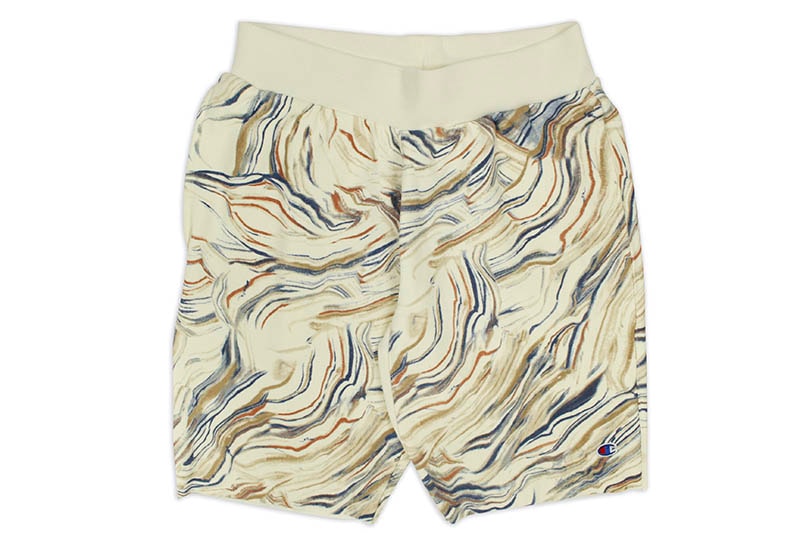 CHAMPION REVERSE WEAVE MARBLE PRINT CUT OFF SHORTS89597P:A52C/WHITE