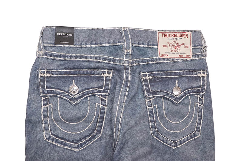 TRUE RELIGION RICKY PRINTED FLEECE SUPER T STRAIGHT JEAN 34