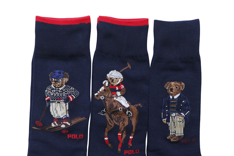 POLO RALPH LAUREN ASSORTED BEARS TROUSER SOCKS 3-PACK (899987BX:ASSORT)