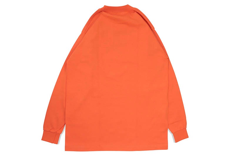 PRO CLUB HEAVYWEIGHT COTTON LONG SLEEVE CREW NECK T-SHIRT (ORANGE TANGERINE) 114