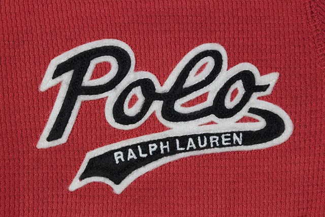 POLO RALPH LAUREN SCRIPT APPLIQUE WAFFLE-KNIT THERMAL SHIRT (PW16HF-QW0:RED)