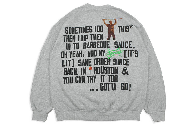 Travis Scott x McDonald's CPFM 4 CJ SCRIPT CREWNECK SWEATSHIRT (GREY)