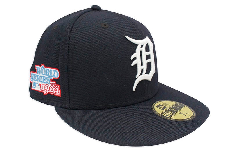 NEW ERA DETROIT TIGERS 59FIFTY FITTED CAP (1984 WORLD SERIES SIDE PATCH/GREY UNDER VISOR/NAVY)