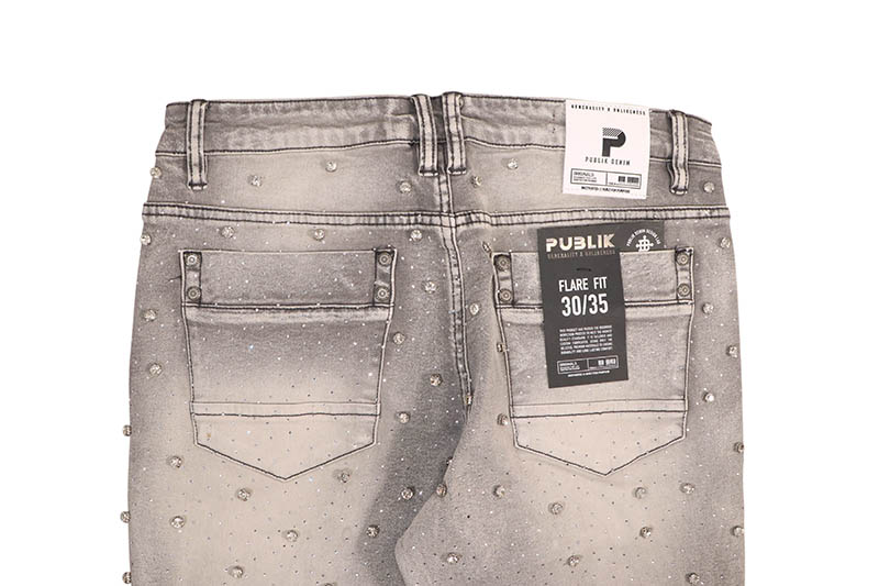 PUBLIK DENIM FLARE FIT JEAN (KD2577:GREY)