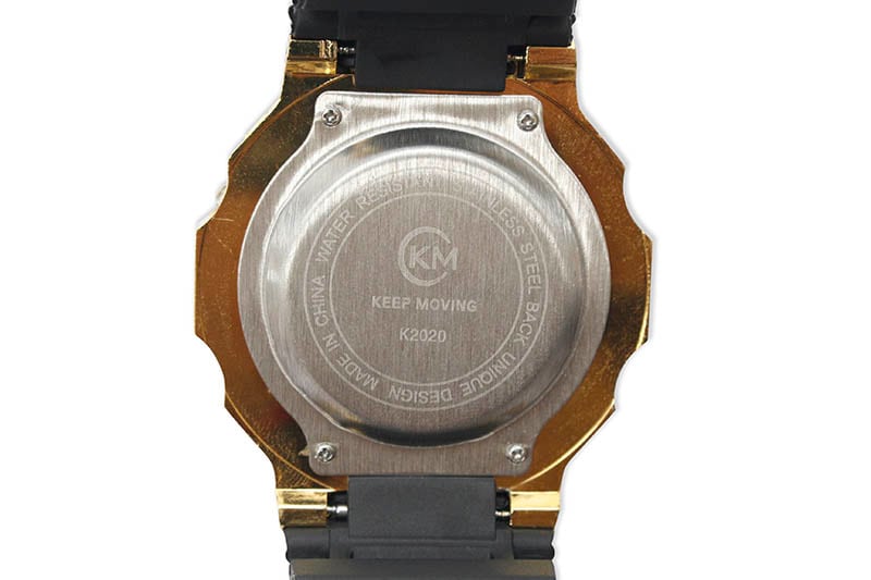 ICEY BLING-BLING SQUARE WATCH (YELLOW GOLD)