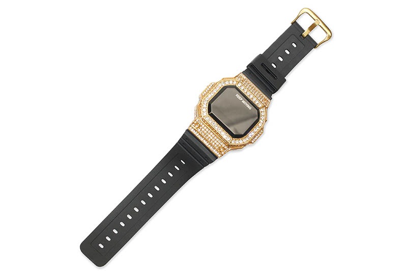 ICEY BLING-BLING SQUARE WATCH (YELLOW GOLD)