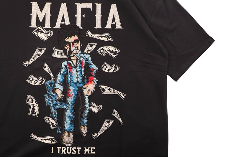 VERSELLI MAFIA T-SHIRT (VMTS-25104:BLACK)