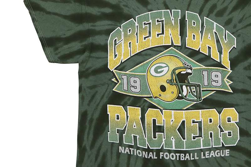 '47 GREEN BAY PACKERS VINTAGE TUBULAR S/S T-SHIRT (552696:FOREST TWISTER TIE-DYE)