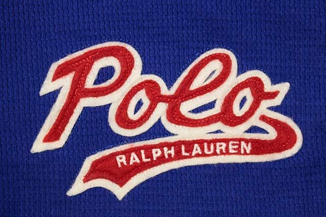 POLO RALPH LAUREN SCRIPT APPLIQUE WAFFLE-KNIT THERMAL SHIRT (PW16HF-NR2:BLUE)