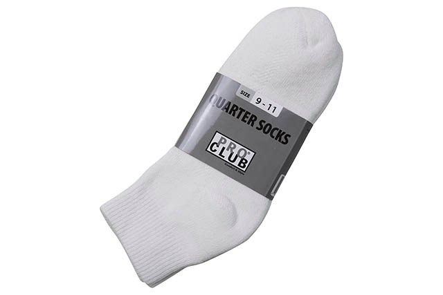 PRO CLUB 3PAIR HEAVYWEIGHT QUARTER SOCKS (WHITE) 183QR