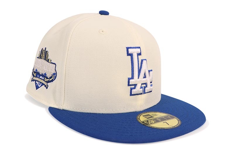 NEW ERA LOS ANGELES DODGERS 59FIFTY FITTED CAP (40TH ANNIVERSARY SIDE PATCH/GREY UNDER VISOR/CHROME LT ROYAL) 14693479