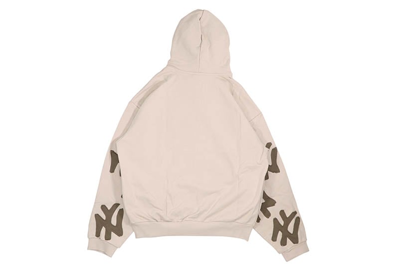 RED LETTERS NOT NY APPLIQU��� SCATTERED ZIP UP HOODIE (OAT)