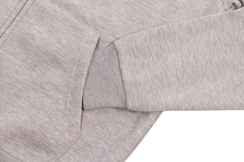 COOKIES ORIGINAL LOGO TWILL APPLIQUE ZIP FRONT HOODIE (GREY HEATHER/WHITE) CM253HFC13