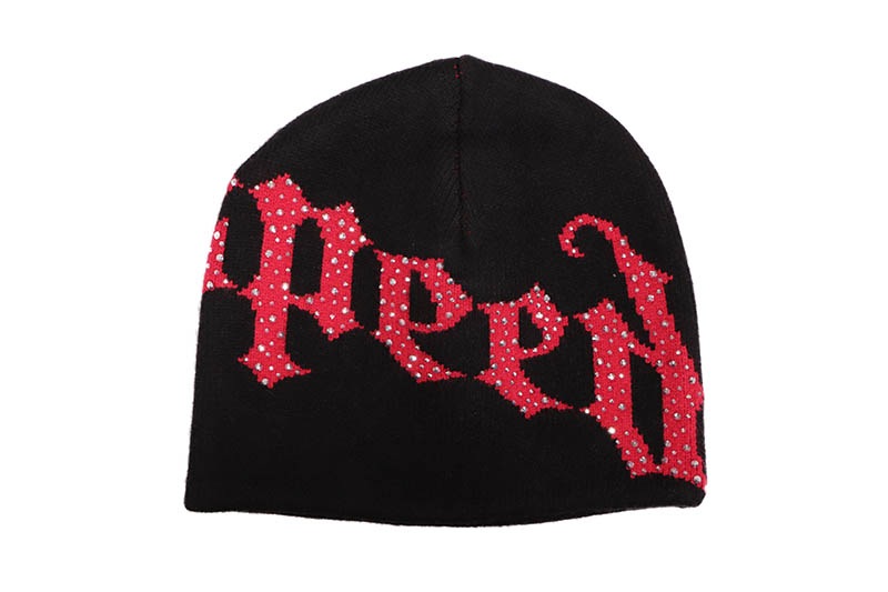 GODSPEED OG LOGO STUDDED BEANIE (BLACK/RED)