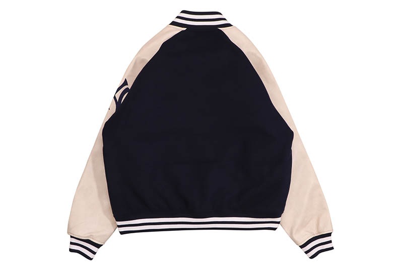 FANATICS NEW YORK YANKEES MLB STANDARD LOGO PU MELTON JACKET (ML2325FW0002:NAVY)