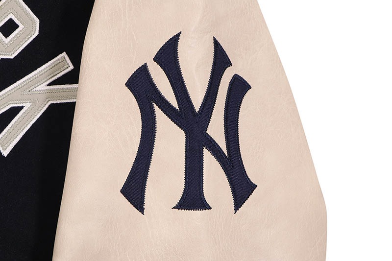 FANATICS NEW YORK YANKEES MLB STANDARD LOGO PU MELTON JACKET (ML2325FW0002:NAVY)