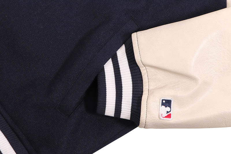 FANATICS NEW YORK YANKEES MLB STANDARD LOGO PU MELTON JACKET (ML2325FW0002:NAVY)