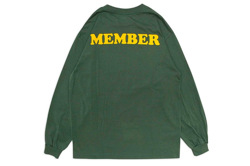 THE SMOKER'S CLUB LONG SLEEVE MEMBER TEE (GREEN/YELLOW
