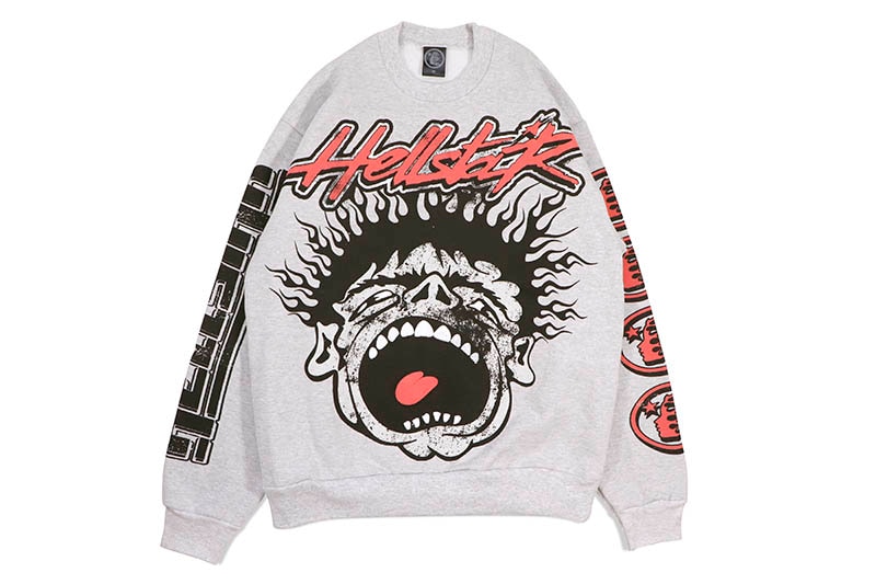 HELLSTAR STUDIOS RECORDS CREW SWEAT (GREY)