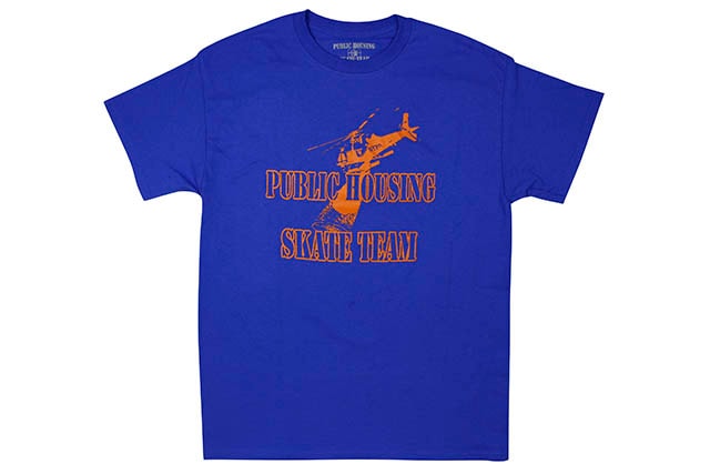PUBLIC HOUSING SKATE TEAM HELICOPTER T-SHIRT (ROYAL BLUE)