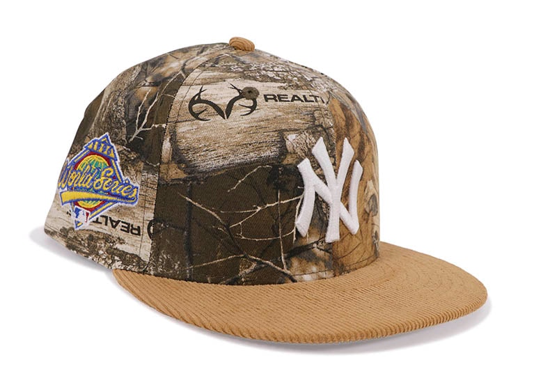 NEW ERA NEW YORK YANKEES 59FIFTY FITTED CAP (1996 WORLD SERIES SIDE PATCH/GREY UNDER VISOR/REALTREE CAMO CORDUROY)