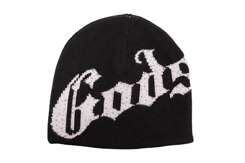 GODSPEED OG LOGO STUDDED BEANIE (BLACK/WHITE)