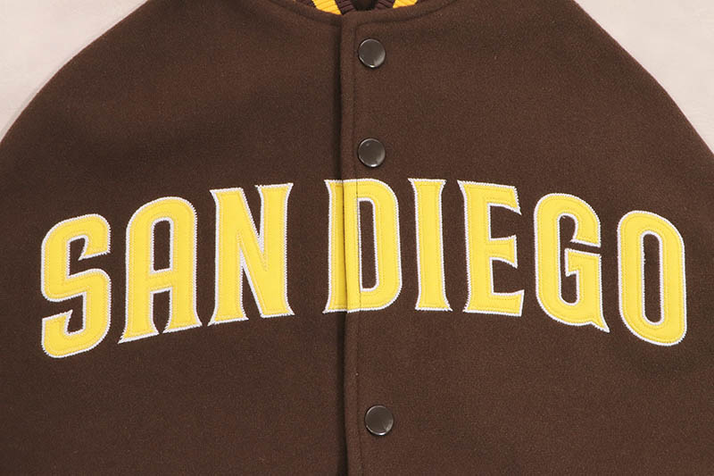 FANATICS SAN DIEGO PADRES MLB STANDARD LOGO PU MELTON JACKET