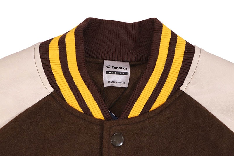 FANATICS SAN DIEGO PADRES MLB STANDARD LOGO PU MELTON JACKET (ML2325FW0002:BROWN)