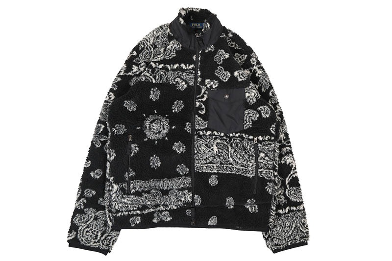 POLO RALPH LAUREN PILE FLEECE GRAPHIC JACKET (710981793001:BLACK)