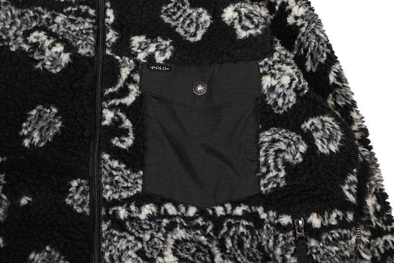 POLO RALPH LAUREN PILE FLEECE GRAPHIC JACKET (710981793001:BLACK