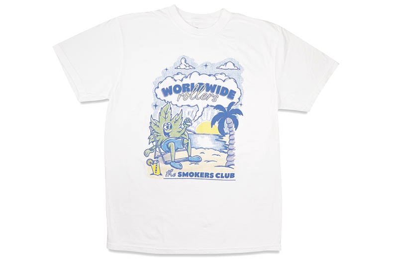 THE SMOKER'S CLUB WORLD WIDE ROLLERS TEE (WHITE)