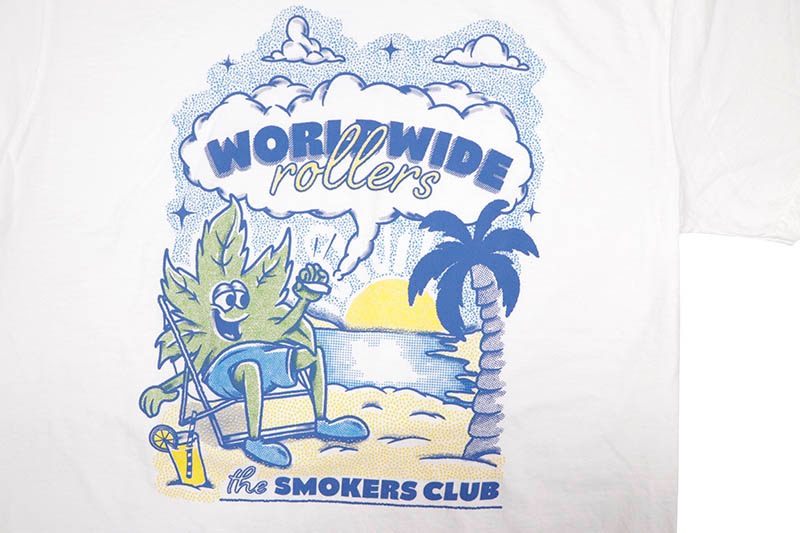 THE SMOKER'S CLUB WORLD WIDE ROLLERS TEE (WHITE)