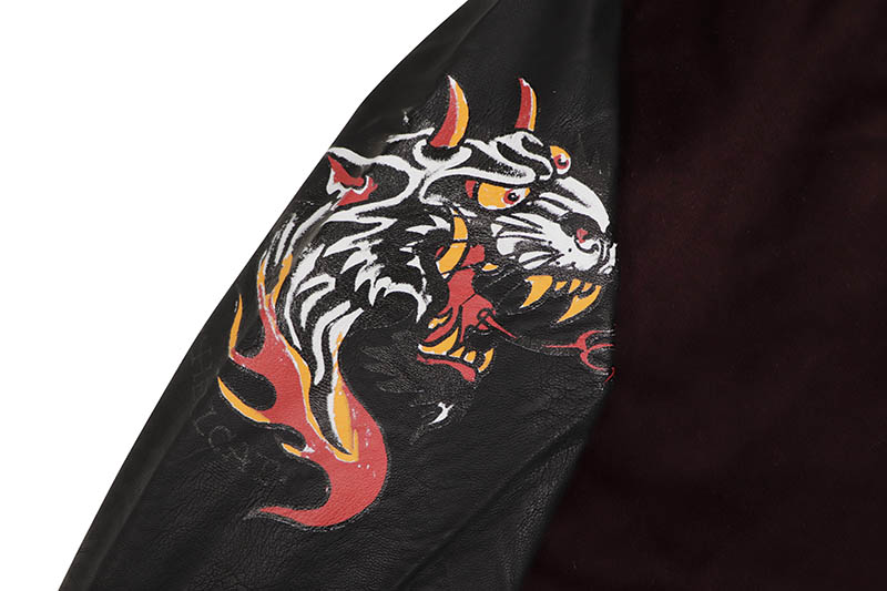 ED HARDY DEATH OR GLORY VARSITY JACKET (840313:BURGUNDY
