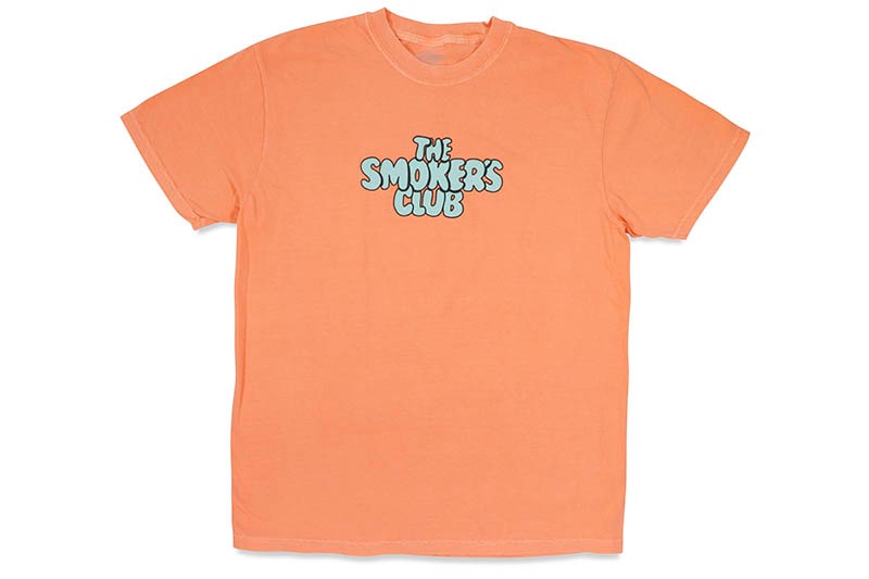 THE SMOKER'S CLUB STACKED BUBBLE LOGO FLIP TEE (CORAL)