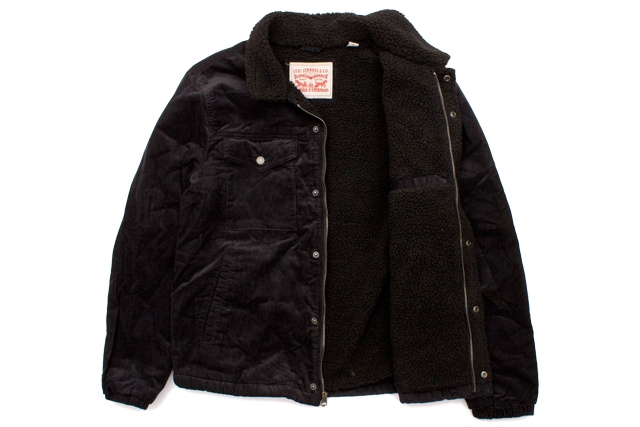 LEVI'S CORDUROY SHERPA LINED TRUCKER JACKET (LM8RC530:BLACK)