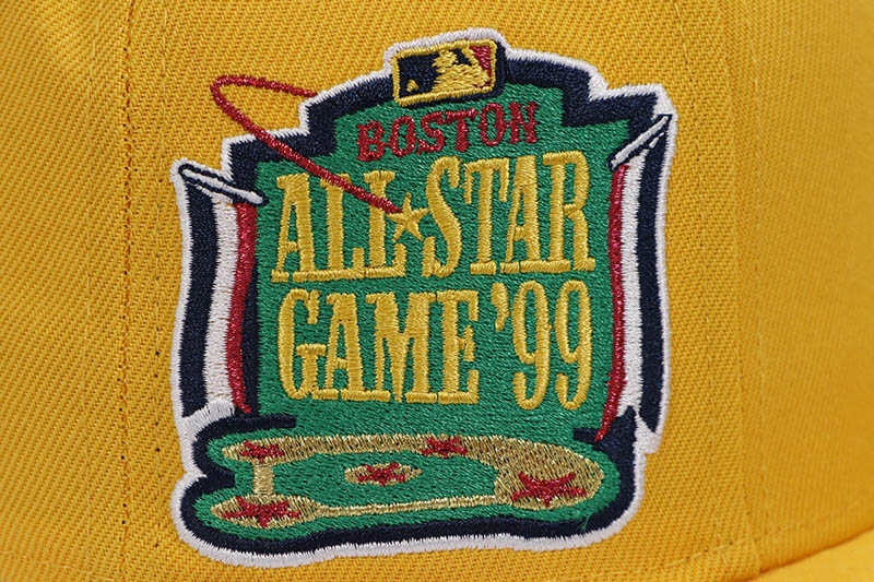 NEW ERA BOSTON RED SOX 59FIFTY FITTED CAP (1999 ALL STAR GAME SIDE PATCH/GREY UNDER VISOR/A GOLD)
