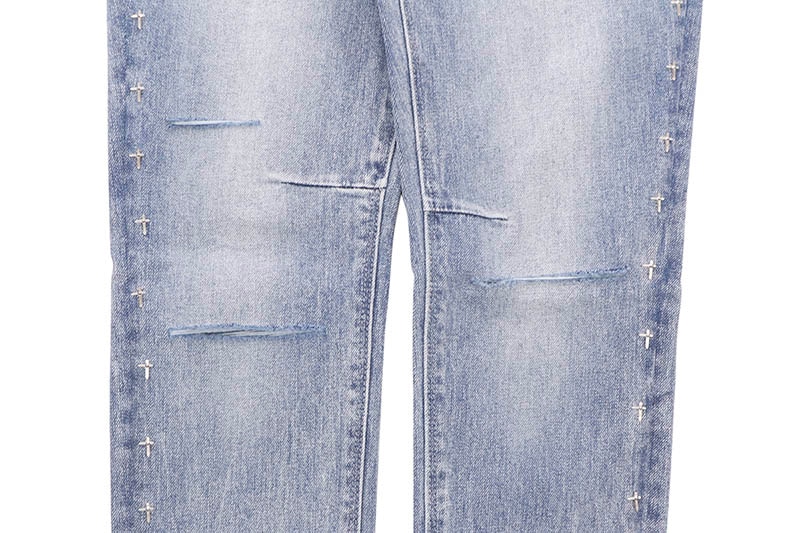 RTA BRAND BRYANT SKINNY JEAN LIGHT WASH CROSS