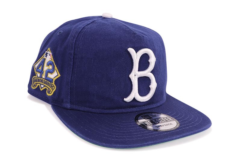 NEW ERA BROOKLYN DODGERS THE GOLFER SNAPBACK CAP (JACKIE ROBINSON DAY 2025 SIDE PATCH/GREEN UNDER VISOR/DARK ROYAL) 60662395