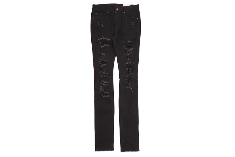 mnml X201 RHINESTONE SKINNY DENIM (D837-BLK:BLACK)