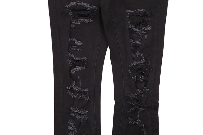 mnml X201 RHINESTONE SKINNY DENIM (D837-BLK:BLACK)